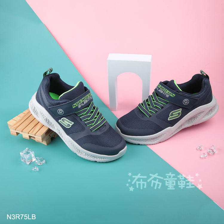 SKECHERS炫光藍色兒童電燈運動鞋